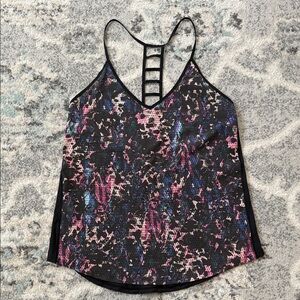 Lululemon Breezy Singlet in a floral sport black multi pattern